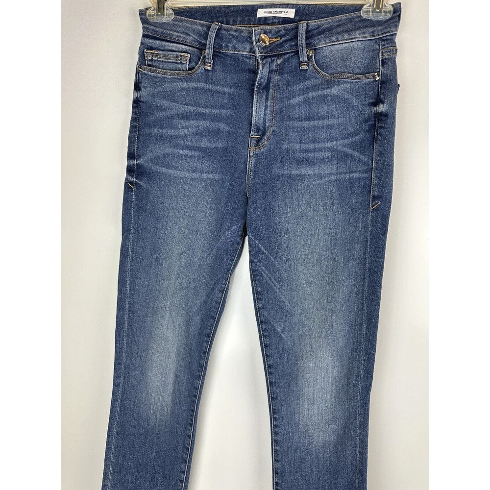 Good American Good Legs High Rise Split Hem Crop Skinny Jeans Womens Size 6 / 28 - Picture 4 of 13